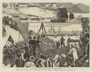 The War in the East, landing Turkish Troops from Aleppo at Trebizonde
